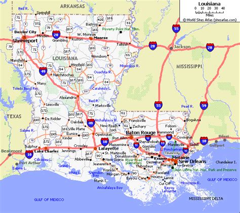 Louisiana Map With Parishes And Cities