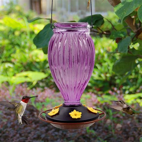 Juegoal Glass Hummingbird Feeders For Outdoors 37 Oz