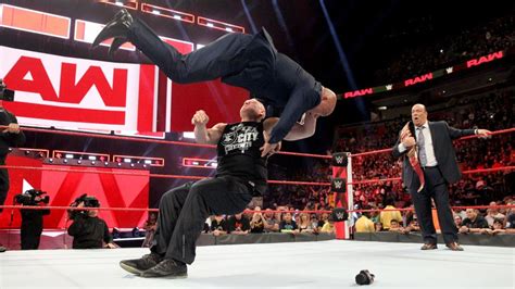 Watch Brock Lesnar Hits Kurt Angle With Huge F5 On Wwe Monday Night