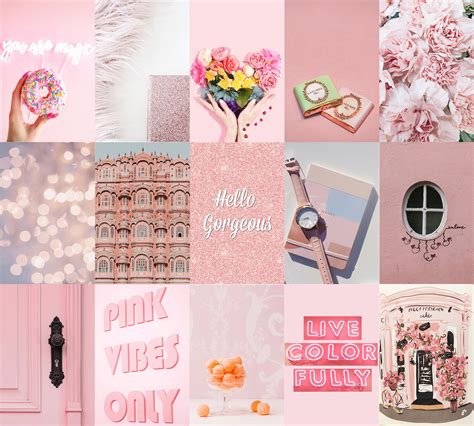 80 Pcs Pink Aesthetic Collage Kit Aesthetic Collage Pink Aesthetic Images