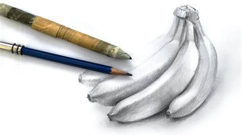 How To Draw A Bunch Of Bananas With Pencil The Easy Way Youtube