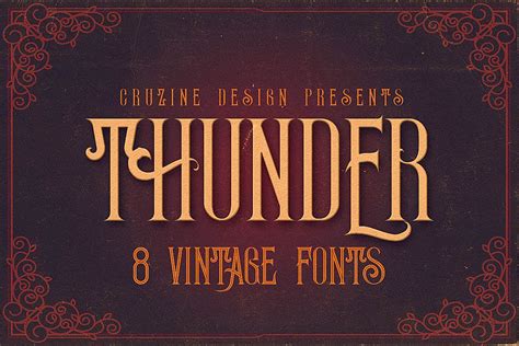 Thunder Typeface 38589 Display Font Bundles