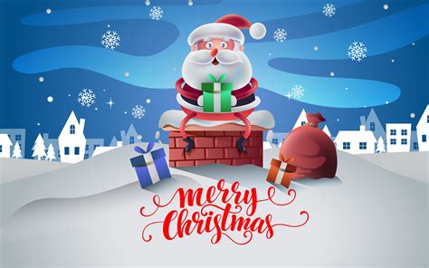 Cartoon santa with xmas pudding. Christmas Cartoon Design 4k Wallpaper 3840x2400