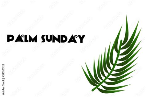 Palm Sunday Greeting Banner Template For Christian Holiday With Palm
