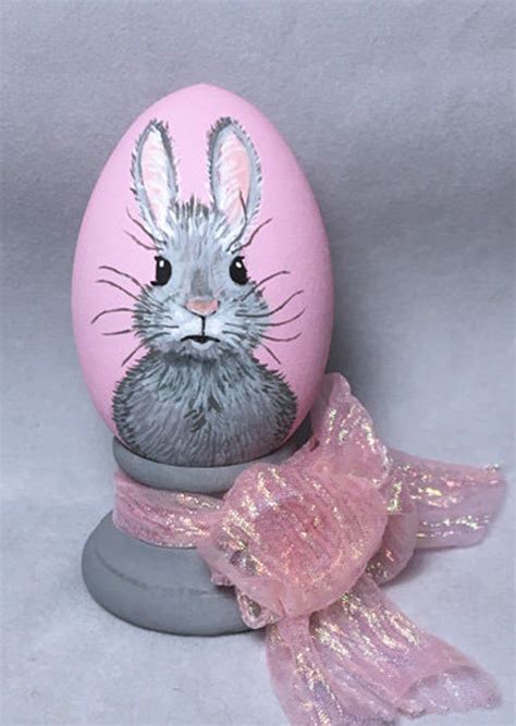 Easter Egg Hand Painted Bunny Etsy Easter Egg Art Easter