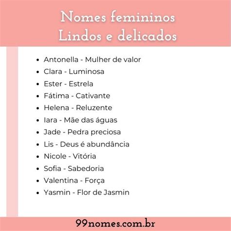 Top Nomes Femininos Para Escolher Em Off