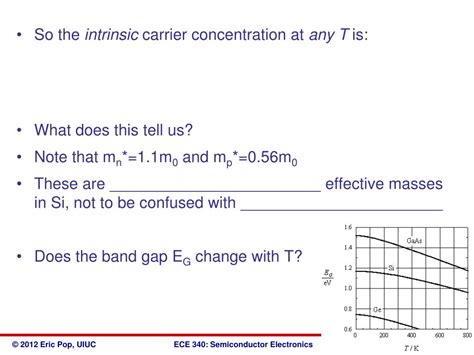 Ppt Ece 340 Lecture 9 Temperature Dependence Of Carrier