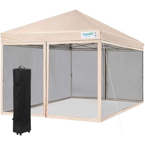 Quictent 8x8 Ez Pop Up Canopy Tent With Mesh Walls Waterproof Roller