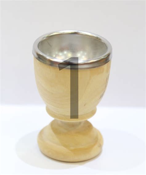 Olive Wood Stainless Steel Communion Cups Three Arches 2