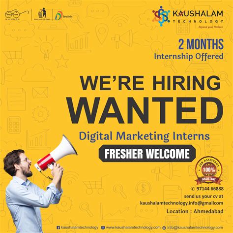 Hiring For Digital Marketing Interns In Ahmedabad Digital Marketing Training Digital