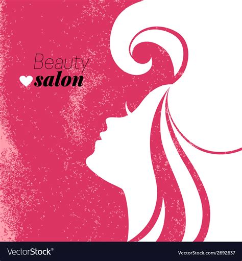 Beautiful Woman Silhouette Beauty Salon Poster Vector Image