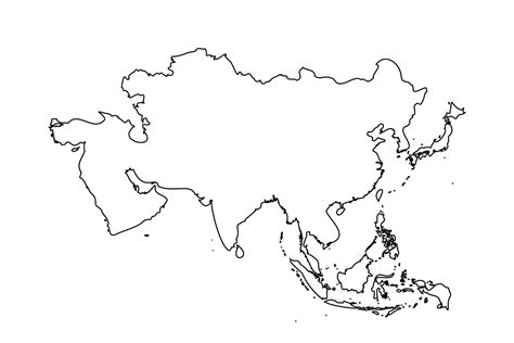 Outline Simple Map Of Asia Vector Art At Vecteezy