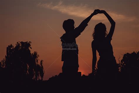 Silhouette Of Couple Holding Dancing Dance Picture And Hd Photos Free Download On Lovepik