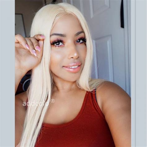 360 Lace Frontal Wigs Brazilian Hair Straight Wig Blonde Color 613