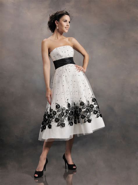 Черно белое свадебное платье 39 фото