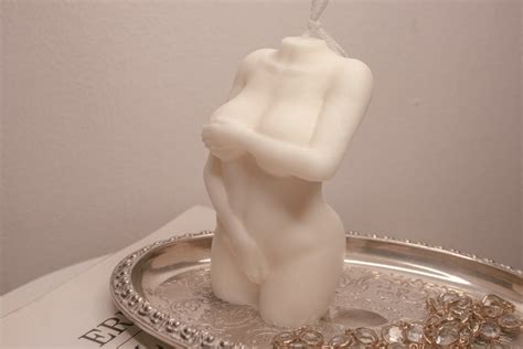 Female Torso Candle Scented Naked Body Candle White Statue Etsy