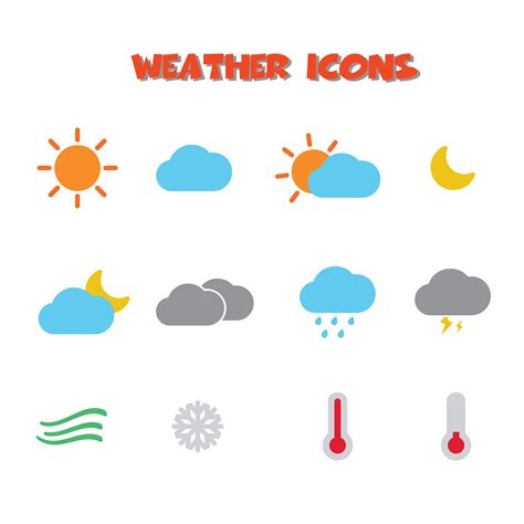 Weather Icons Symbol 650200 Vector Art At Vecteezy