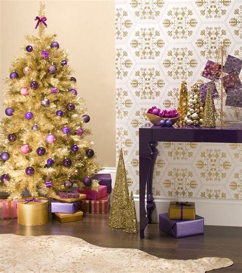 Home Christmas Decoration Theme Design Purple And Gold