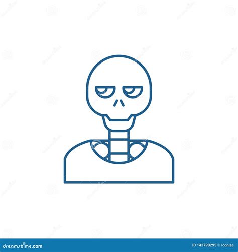 Skeleton Line Icon Concept Skeleton Flat Vector Symbol Sign Outline