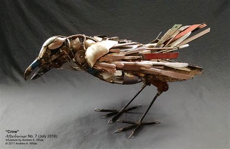 Crow Scrap Metal Sculpture Steampunk Bird Junk Sculpture Scrap