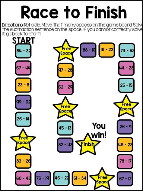 Addition And Subtraction Math Games Second Grade Math Etsy