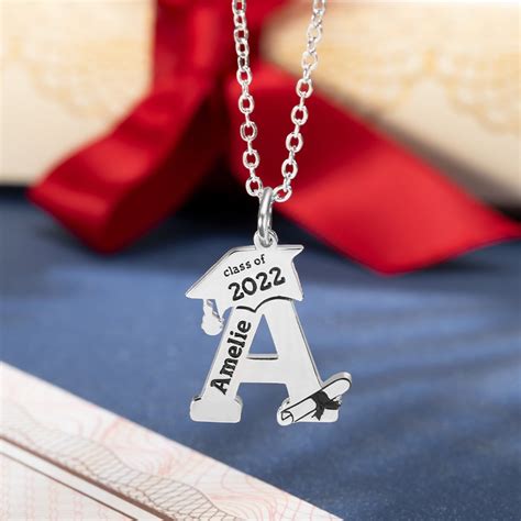 Custom Letter Necklace Initial Necklace Class Of 2022 Graduate T