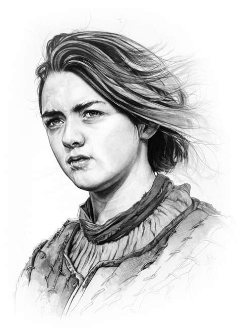 Arya Stark Drawing Realistic With Pencil Arya Stark Art Star Wars