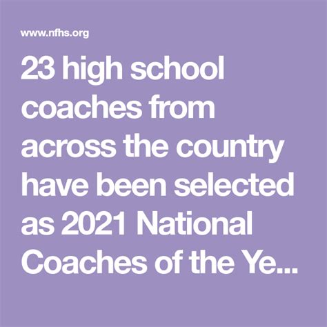 23 High School Coaches From Across The Country Have Been Selected As