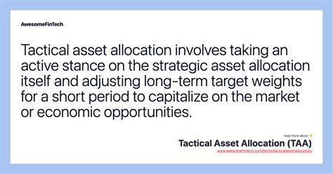 Tactical Asset Allocation TAA AwesomeFinTech Blog