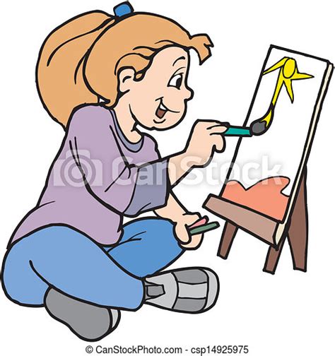Vectors Illustration Of Female Artist Female Artist Csp14925975