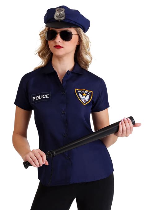 Plus Size Womens Police Shirt Costume Adult Costume T Shirts