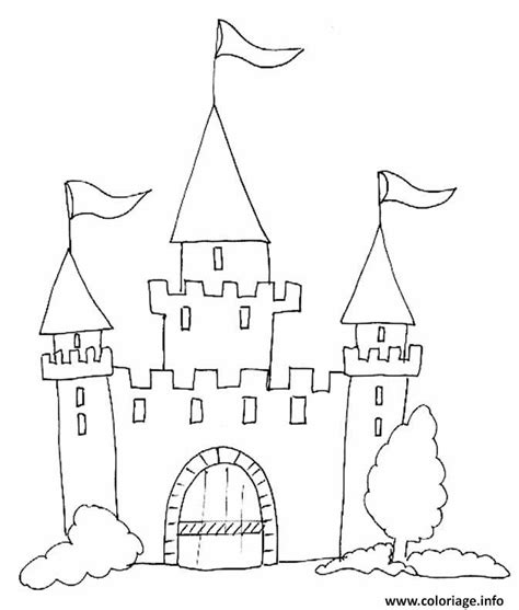 Coloriage chateau fort maternelle enfant  JeColorie.com