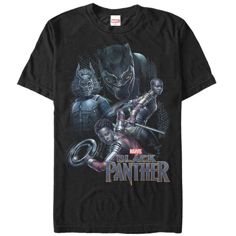 Mens Marvel Black Panther 2018 Character View Graphic Tee Black Large