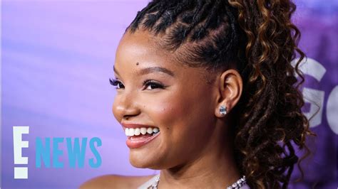 Halle Bailey Gets Emotional Seeing Her Look A Like Ariel Doll E News Youtube
