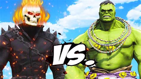 Ghost Rider Vs Ultimate Hulk Epic Battle Youtube