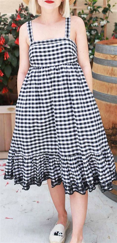 Black And White Gingham Dress With Eyelet Trim Poor Little It Girl Mor