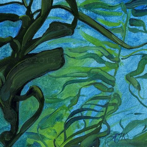 Kelp Forest Study I Original Oil Painting On Loose Canvas