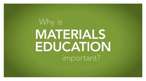 In my view, in any occupation people need to apply many efforts to succeed. Why is Materials Education important? - YouTube