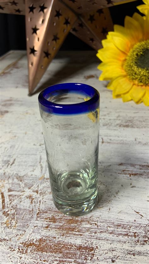Tall Tequila Shot Glass Hand Blown In Mexico Etsy