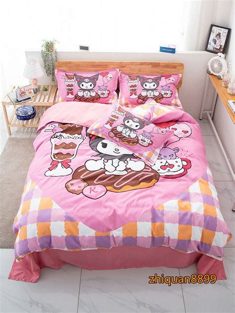 Kuromi Bed Sheet Duvet Quilt Cover Bedding Set Pillow Case Flat Sheet 3 4pcs Ebay Quilt Sets