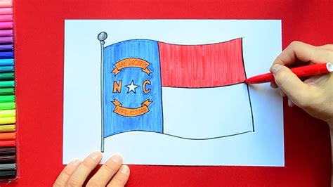 How To Draw The Flag Of North Carolina State Usa Youtube