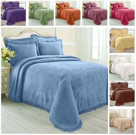Find bedding sets, bedspreads and more wayfair. GreenHome123 100% Cotton Chenille Bedspread Select Color ...