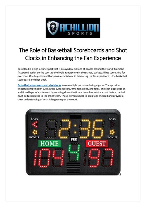 Basketball Scoreboards and Shot Clocks by Achillion Sports - Issuu