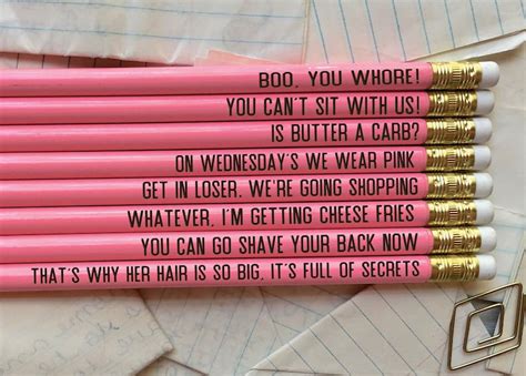 Mean Girls Pencils Engraved Pencils Funny Pencils School Etsy