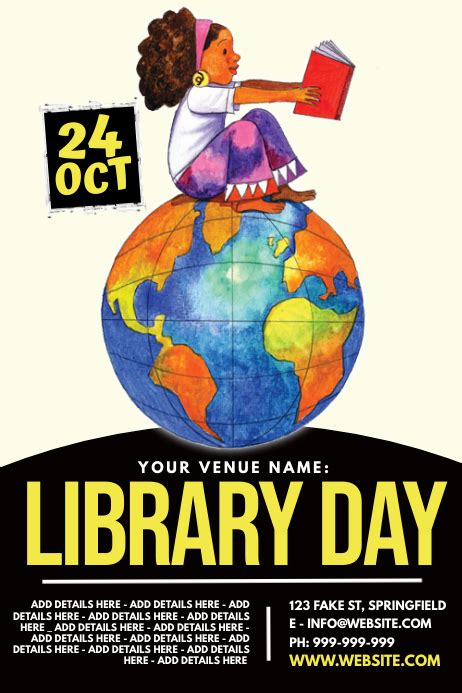 Library Day Poster Template Postermywall