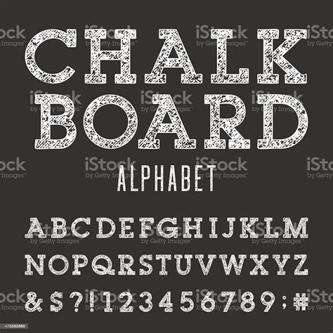 Googl | complete alphabet inc. Chalkboard Alphabet Vector Font Stock Illustration ...