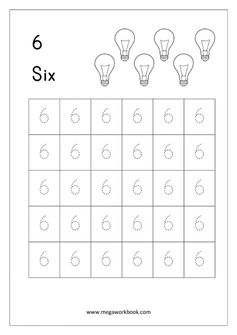 Tracing Numbers And Counting: 6 Worksheets | 99Worksheets