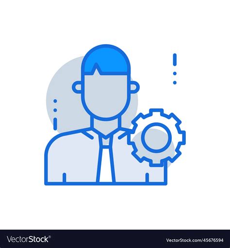 Administration Business Management Icon With Blue Vector Image