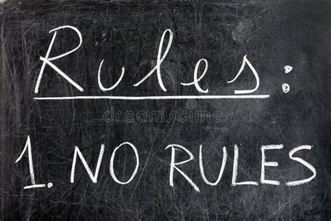 No Rules On Chalkboard Stock Image Image Of Riot Anarchism 39272335