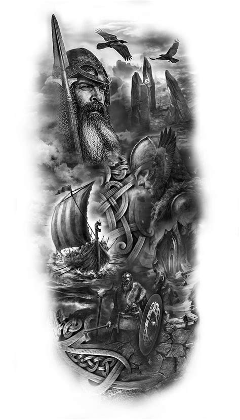 Viking Sleeve Design Viking Warrior Tattoos Warrior Tattoos Viking